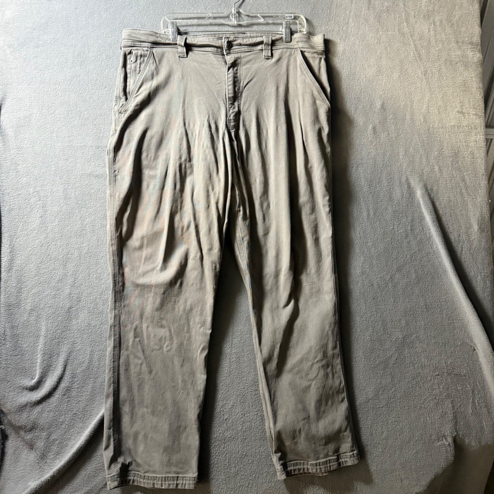 Duluth Trading Co Flex Fire Hose Relaxed Fit Work Pants Gray Mens 38x30